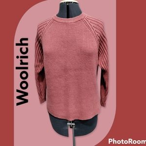 Woolrich women's Grenadine knit sweater peachy salmon size L peti…